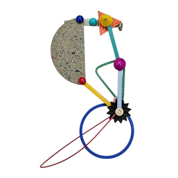 Eve Kaplin Kinetic Brooch Moveable Colorful Wearable Art Pin - Picture 8 of 8